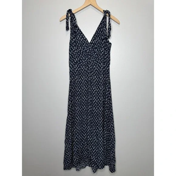 Diane Von Furstenberg Emma Crepe-Blend Midi Dress Size 8 Tie Shoulder Sleeveless - Picture 7 of 11